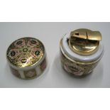 Royal Crown Derby (no 1128) vintage 2-part ceramic lighter, 8cm high by 7 cm wide