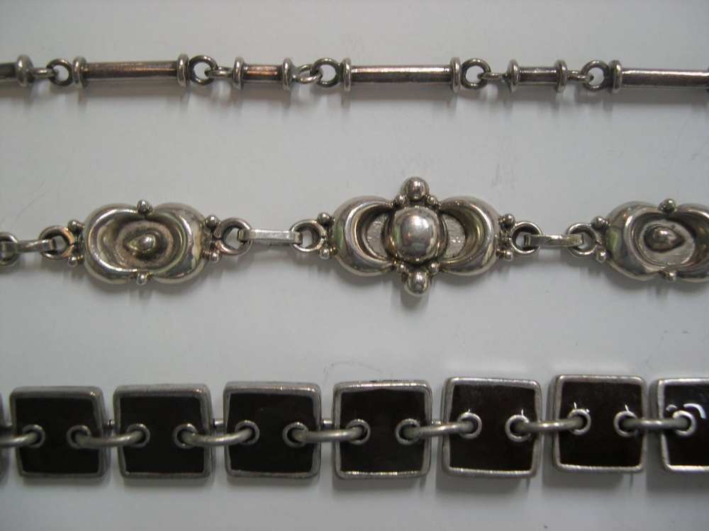 3 ladies bracelets including 2 superb silver examples & a rare Scooter of Paris enamelled - Image 2 of 3