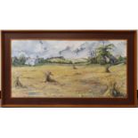 Large G C McCann 1975 oil on board, "Extensive summer country landscape", signed and dated,