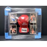 Luke Campbell - Signed framed glove with 4 unsigned photos with COA. Black 3D Dome Frame. 24x20x8