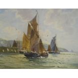 Wilfred KNOX (1884-1966) 1953 watercolour "Under sale, Outer harbour, Portsmouth", signed with the