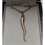 9ct yellow gold CHILLI pendant and 9ct yellow gold chain Approx 5 grams