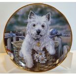 Paul Doyle, Danbury Mint porcelain plate "Hitching a ride" with 22ct gold outer band, with COA, 21