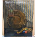 W A Arrowsmith, early 20thC still-life oil on canvas, unframed, 54 x 44 cm Few sporadic small