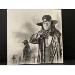 WWF - The Undertaker - Unsigned Original Artwork Charcoal on Canvas by Danny Coward 35.5x35.5x1.5