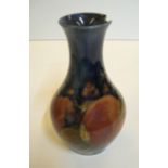 Vintage Moorcroft Pottery Tube Lined ?Pomegranate? Pattern (a/f), 15 cm high, Large chip to rim -