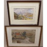 2 framed watercolours, 1 c1900 unsigned landscape, believed to be Connemara, Ireland, the other a