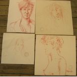 4 quality, Peter COLLINS (1923-2001) coloured chalks female figure studies, Average approx size is
