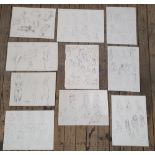 10 large Peter COLLINS (1923-2001) pencil female nudes/figure studies, Approx average size is 35 x