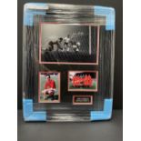 John Aston - Framed signed B&W Photo and 2 additional colour photos with COA, Black Frame and Mount,