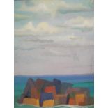 Maurice COLASSON (France 1911-1992) gouache cubist "Rocky outcrop", studio stamped, framed, 38 x