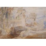 Lady Elenor Metter, early 20thC watercolour "Pont Even, Brittany", inscribed verso, wash mount and