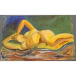 Eddie Bianchi (Newcastle-Upon-Tyne active 1975-1995) "Reclining female nude", oils on paper,