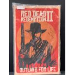 Colin Maclachlan - Framed Signed Canvas. Red Dead Remption 11 promo with COA 16.75x25.5x1. 5 inches