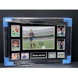 Johan Cruyff - Framed Signed Photo 15.5x11 and 8 unsigned photos with COA Black frame and mount,