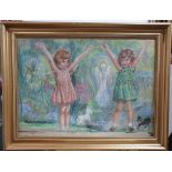 circle of Margaret Winifred TARRANT (1888-1959) pastel "The welcome angel", unsigned, framed, The
