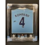 Vincent Kompany - Framed Signed Shirt 2015 with COA Black frame and black mount 26.5x38.5x1.5 inches
