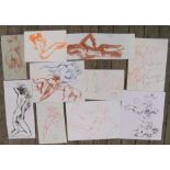 10, Peter COLLINS (1923-2001 female nudes/figure studies of differing mediums largest size Approx 42
