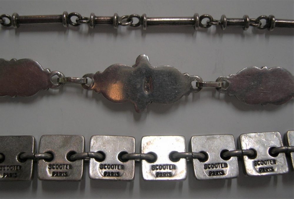 3 ladies bracelets including 2 superb silver examples & a rare Scooter of Paris enamelled - Image 3 of 3