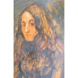 Peter COLLINS (1923-2001) 1974 oil on board, "Brown haired girl", signed, framed, The portrait