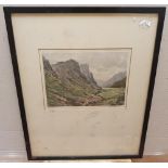 2, Claude Hamilton ROWBOTHAM (1864-1949) coloured etchings, Scottish highland scenes, both signed in