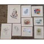 Collection of watercolours and drawings S B Slater, all mounted but unframed