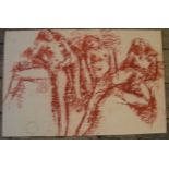 3, Peter COLLINS (1923-2001) crayon/chalks female nudes, Approx average size is 34 x 54 cm