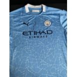 Ferran Torres - Signed Manchester City 2020 Home Shirt with COA