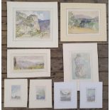 Collection of late 19th & early 20thC watercolours by differing artists (8)