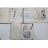 3 Denise Van Rooum (Bradford 1929-c2005) full sketchbooks which date to the 1940s-1960s