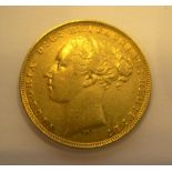 1878 Gold Sovereign, Queen Victoria, Young Head, St George back, Melbourne mint