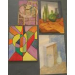 4, Eddie Bianchi (Newcastle-Upon-Tyne active 1975-1995) all still-life oils on paper, all unframed