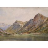 Frederick R. FITZGERALD (1869-1944) watercolour "Norwegian summer Fjord scene", signed under