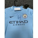 Bernado Silva - Signed Manchester City 2017 Home Shirt with COA