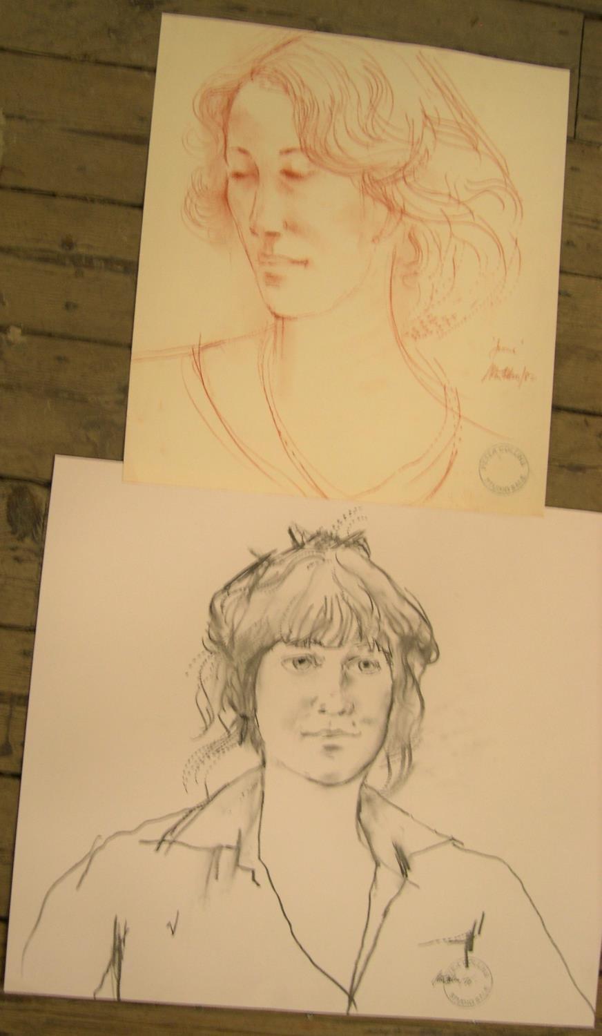 5 good quality, Peter COLLINS (1923-2001) female portraits, differing mediums, Approx average size - Image 3 of 4