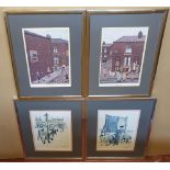 4 signed in pencil prints, 2 by Tom Dodson & 2 by Margaret Chapman, all framed