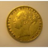 1880 Gold Sovereign, Queen Victoria, Young Head, St George back, London mint
