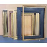 6 medium sized frame, 3 molded and 3 wooden frames,