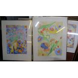 6 large limited prints, all signed in pencil, all framed