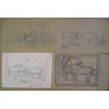 collection of 50, John Murray THOMSON (1885-1974) animal drawings & sketches, all unframed,