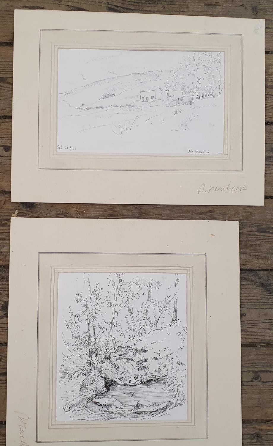 Patience ARNOLD (1901-1992) pencil sketches (4), all mounted but unframed - Image 3 of 4