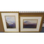 2, J.W. Hamilton MARR (1846-1913) highland scene watercolours, both signed, Both in matching