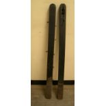 Vintage pair of cast metal tennis net posts, both measure 130 cm high, Believed to be in full