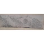 James HOLLAND (1799/1800-1870) panoramic view of Mont Blanc, graphite, heightened in white,