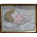 circle of Margaret Winifred TARRANT (1888-1959), early 20thC chalks portrait of a sleeping child,