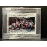 Coronation Street - Framed Signed Photo of Coronation Street Cast. 30+ Signatures with COA, Wooden