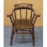 Antique wooden captains elbow chair