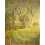 Peter COLLINS (1923-2001) oil on board, "Country landscape", studio stamped, framed, The painting