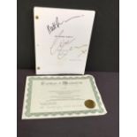 Matt Damon, Clive Owen - Signed Script from ?The Bourne Identity. Paris Draft 9/20/00 with COA