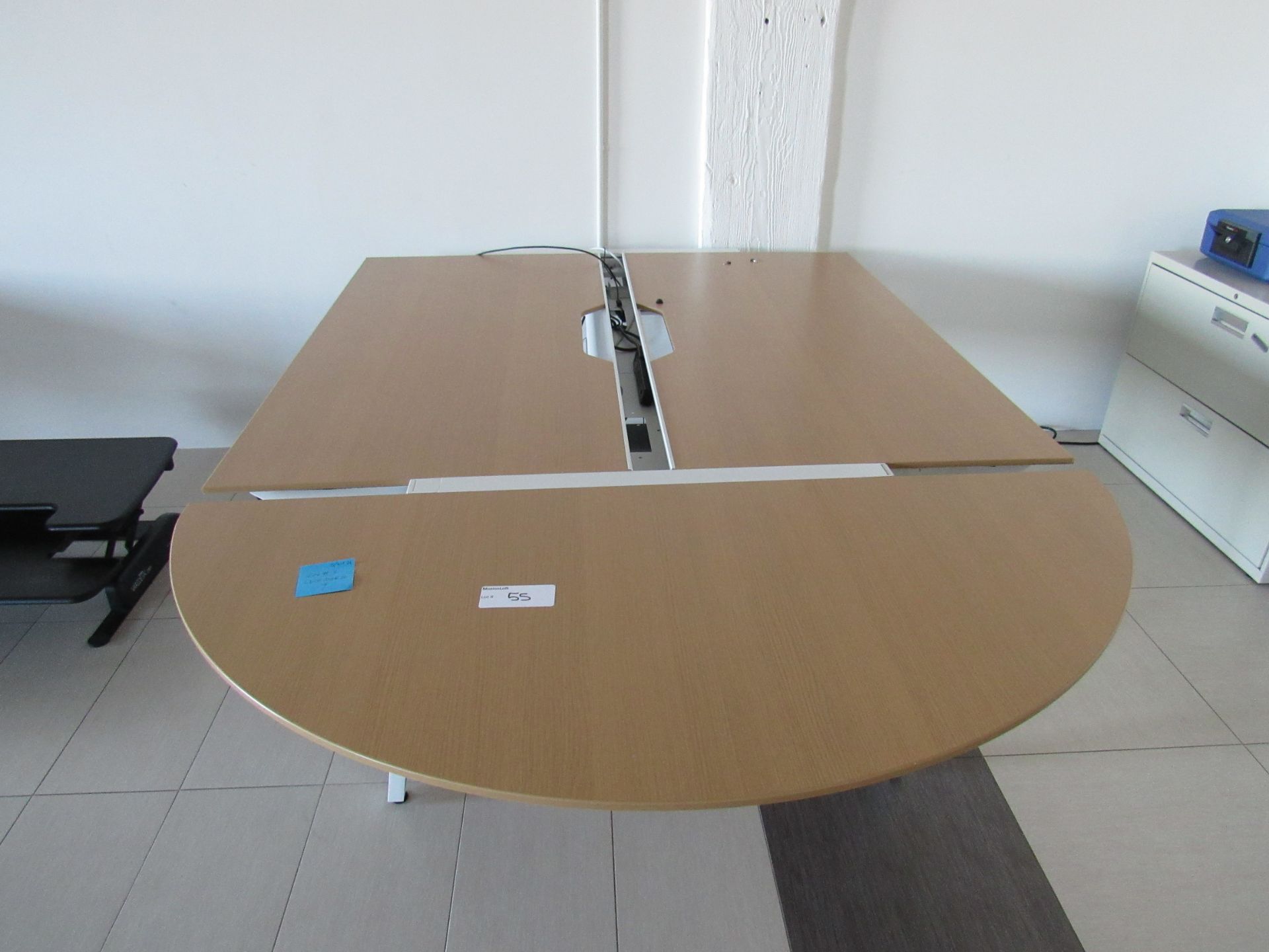 Lot of Assorted Desks & Tables, 3-Assorted 5'x30" Uplift Desks 2-Lite Wood & 1-Dark Wood,1-Four - Image 11 of 22